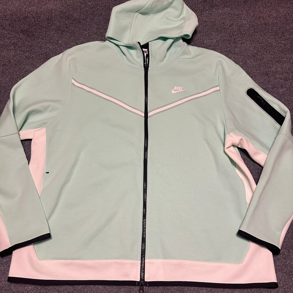 Nike Sportswear Tech Fleece Full Zip‎ Hoodie Mint Green CU4489-379 Mens XXL